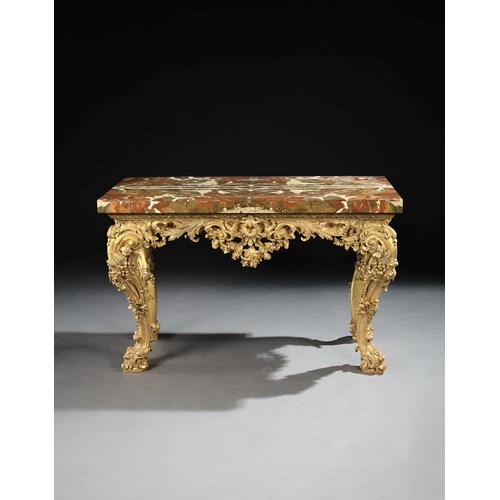 A GEORGE II GILTWOOD SIDE TABLE ATTRIBUTED TO MATTHIAS LOCK
